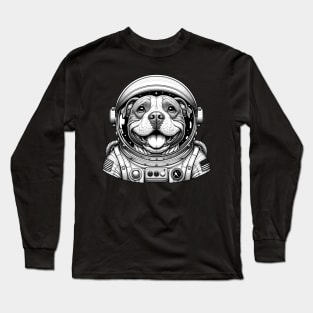 Pit Bull Dog Astronaut Long Sleeve T-Shirt